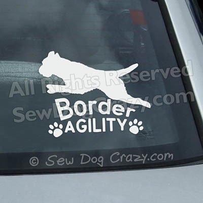 Border Terrier Agility Window Stickers