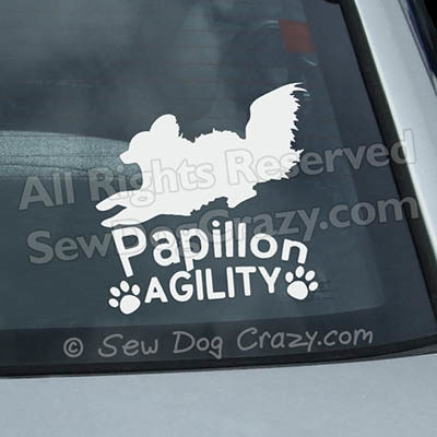 Papillon Agility Window Stickers