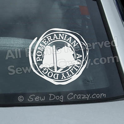 Pomeranian Agility Car Stickers