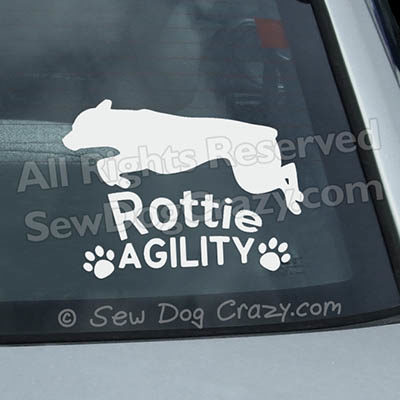 Rottweiler Agility Window Stickers
