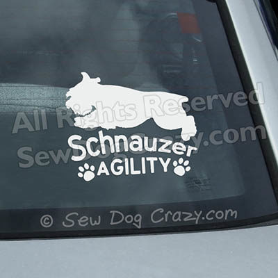 Schnauzer Agility Car Window Stickers