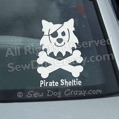 Pirate Sheltie Car Decals