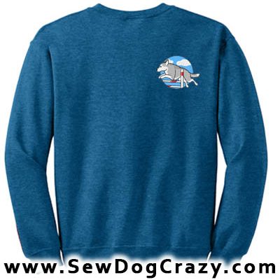 Embroidered Siberian Husky Agility Sweatshirts