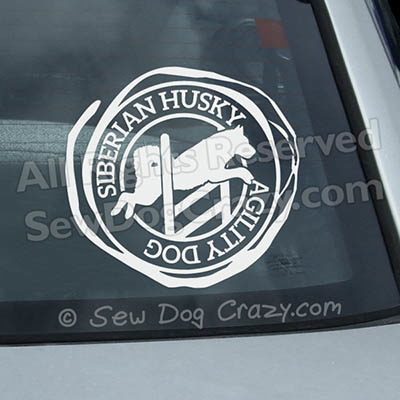 Agility Siberian Husky Window Decals