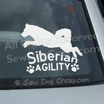 Vinyl Siberian Husky Agility Car Window Stickers
