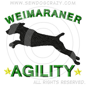 Embroidered Weimaraner Agility Shirts