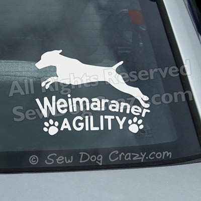 Weimaraner Agility Window Stickers