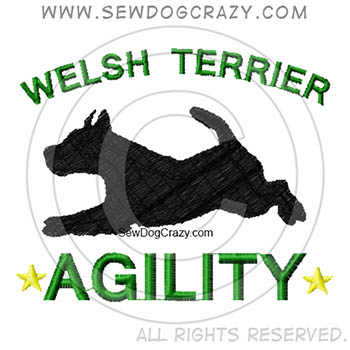 Embroidered Welsh Terrier Agility Shirts