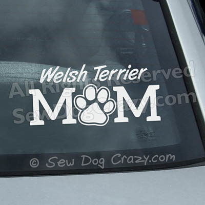 Vinyl Welsh Terrier Mom Stickers
