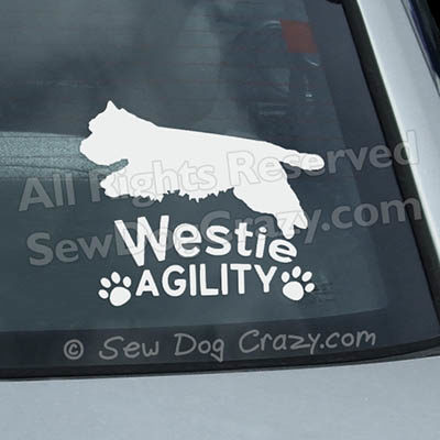 Westie Agility Window Stickers