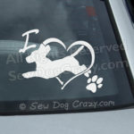 Vinyl Love Beagle Dog Sports Window Stickers