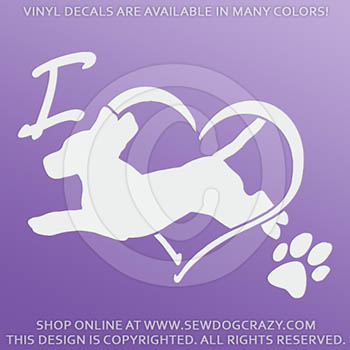 Vinyl Love Beagle Dog Sports Decals