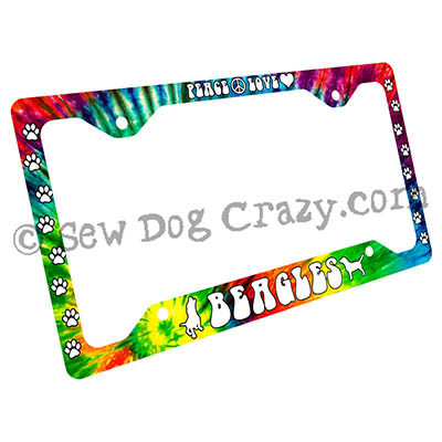 Peace Love Beagles License Plate Frames