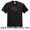 Rainbow Beagle Heart Embroidered Tshirt