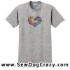 Rainbow Heart Beagle Embroidered Tshirt
