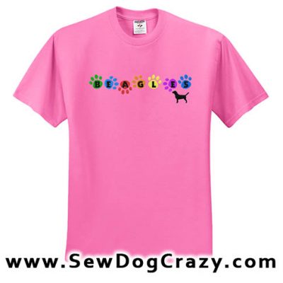 Embroidered Rainbow Beagle Tshirts