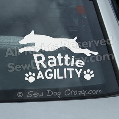 Rat Terrier Agility Car Window Stickers