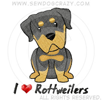 Embroidered Cartoon Rottweiler Gifts