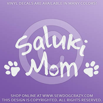 Vinyl Saluki Mom Car Stickers