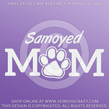 Vinyl Samoyed Mom Car Stickers