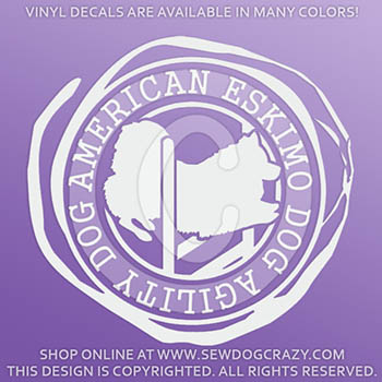 American Eskimo Dog Agility Vinyl Stickers