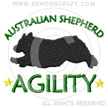 Embroidered Australian Shepherd Agility Gifts