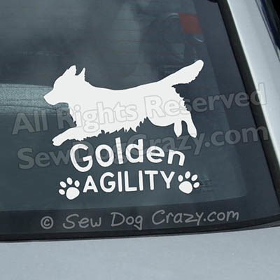 Golden Retriever Agility Window Stickers