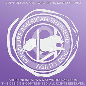 Miniature American Shepherd Agility Vinyl Stickers