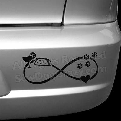 Tacos Margaritas and Dogs Bumper Sticker