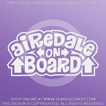 Airedale On Board Vinyl Stickers