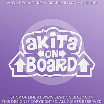 Akita On Board Vinyl Decals