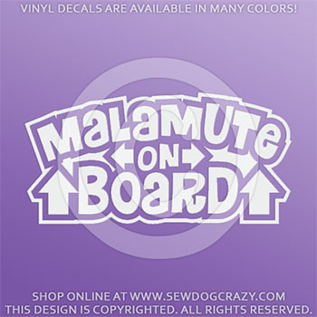 Malamute On Board Vinyl Sticker