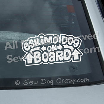 Eskimo Dog On Board Window Sticker