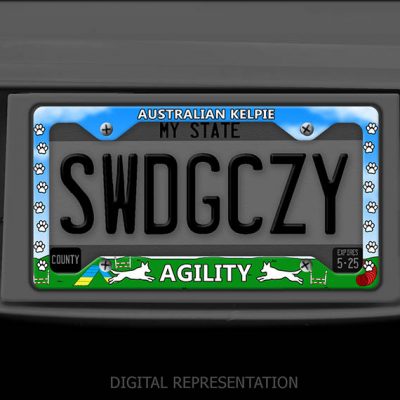 Australian Kelpie Agility License Plate Frame