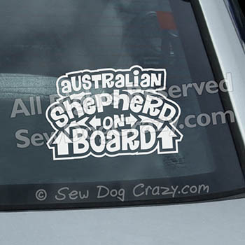 Australian Shepherd On Board Car Decal