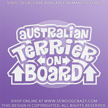 Australian Terrier On Board Vinyl Sticker