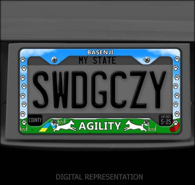 Basenji Agility License Plate Frame