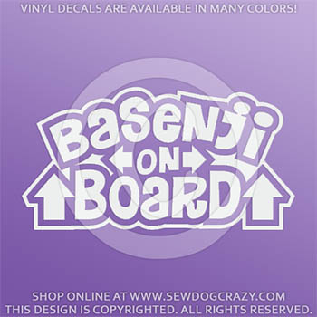 Basenji On Board Vinyl Sticker