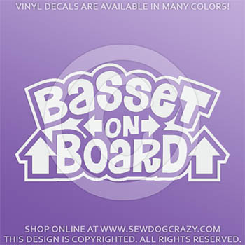 Basset on Board Vinyl Stickers