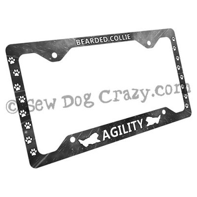 Bearded Collie Agility License Plate Frames