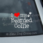 I Love my Bearded Collie Car Decals
