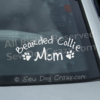 Bearded Collie Mom Car Window Sticker