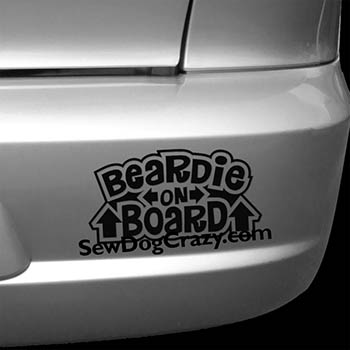 Bearded Collie On Board Car Decal