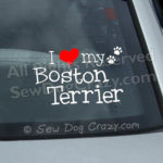 I Love my Boston Terrier Window Stickers