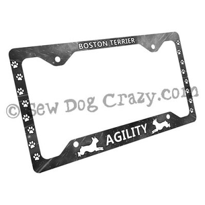 Agility Boston Terrier License Plate Frames