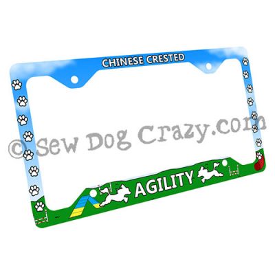 Chinese Crested Agility License Plate Frame