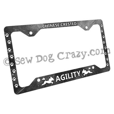 Chinese Crested Agility License Plate Frames