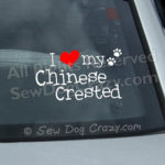 I Love my Chinese Crested Window Stickers