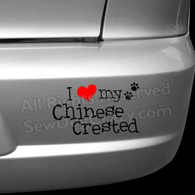 I Love my Chinese Crested Car Decals