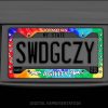 Tie Dye Dalmatian Agility License Plate Frame